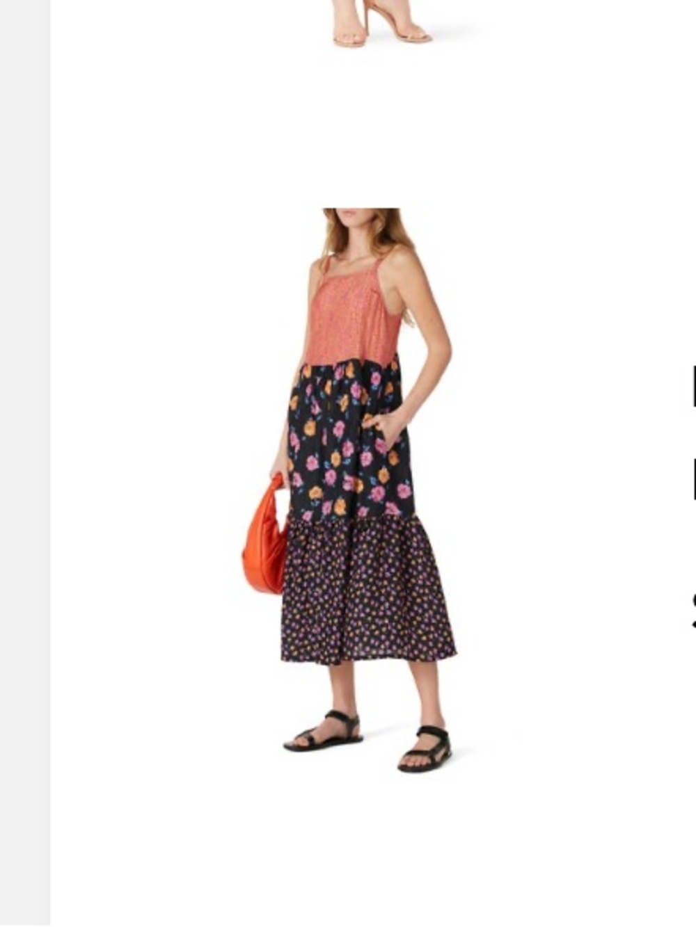 No. 6 Eden Printed Dress Size 3R Mixed Floral Tiered Maxi Dress
